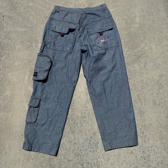 Paco Sport Mens blue Cargo PantsMultiple Pockets